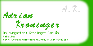 adrian kroninger business card