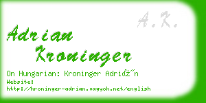 adrian kroninger business card